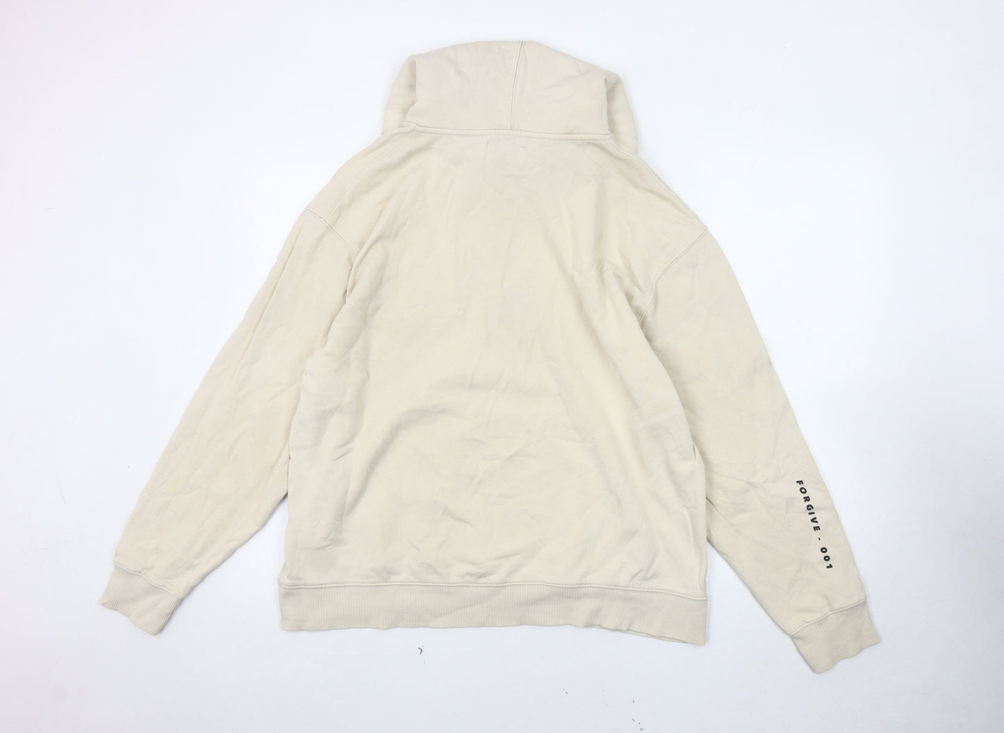 Topman Men’s Beige Graphic Print Hoodie L Pullover