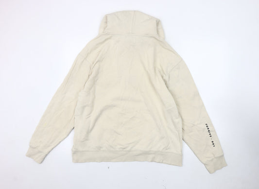 Topman Men’s Beige Graphic Print Hoodie L Pullover