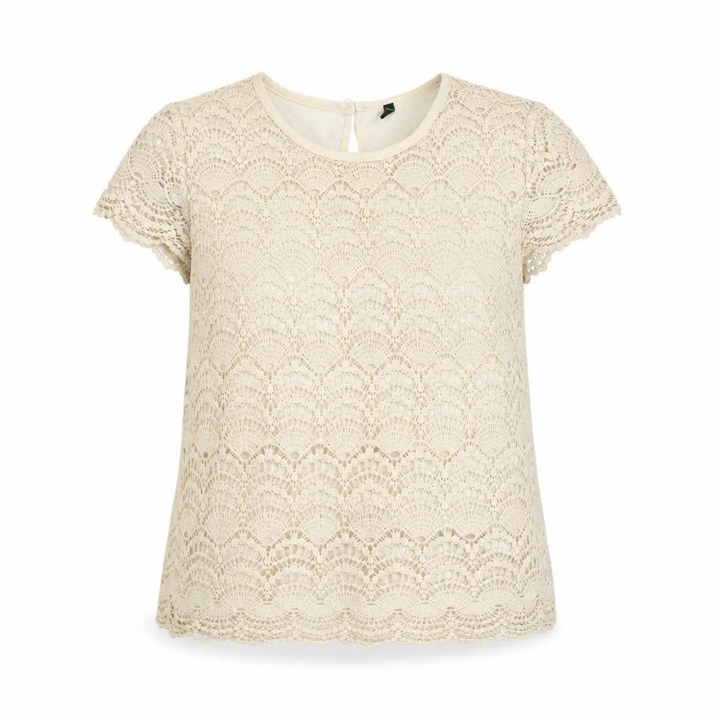Womens UK Size M Stile Benetton Beige Basic Blouse