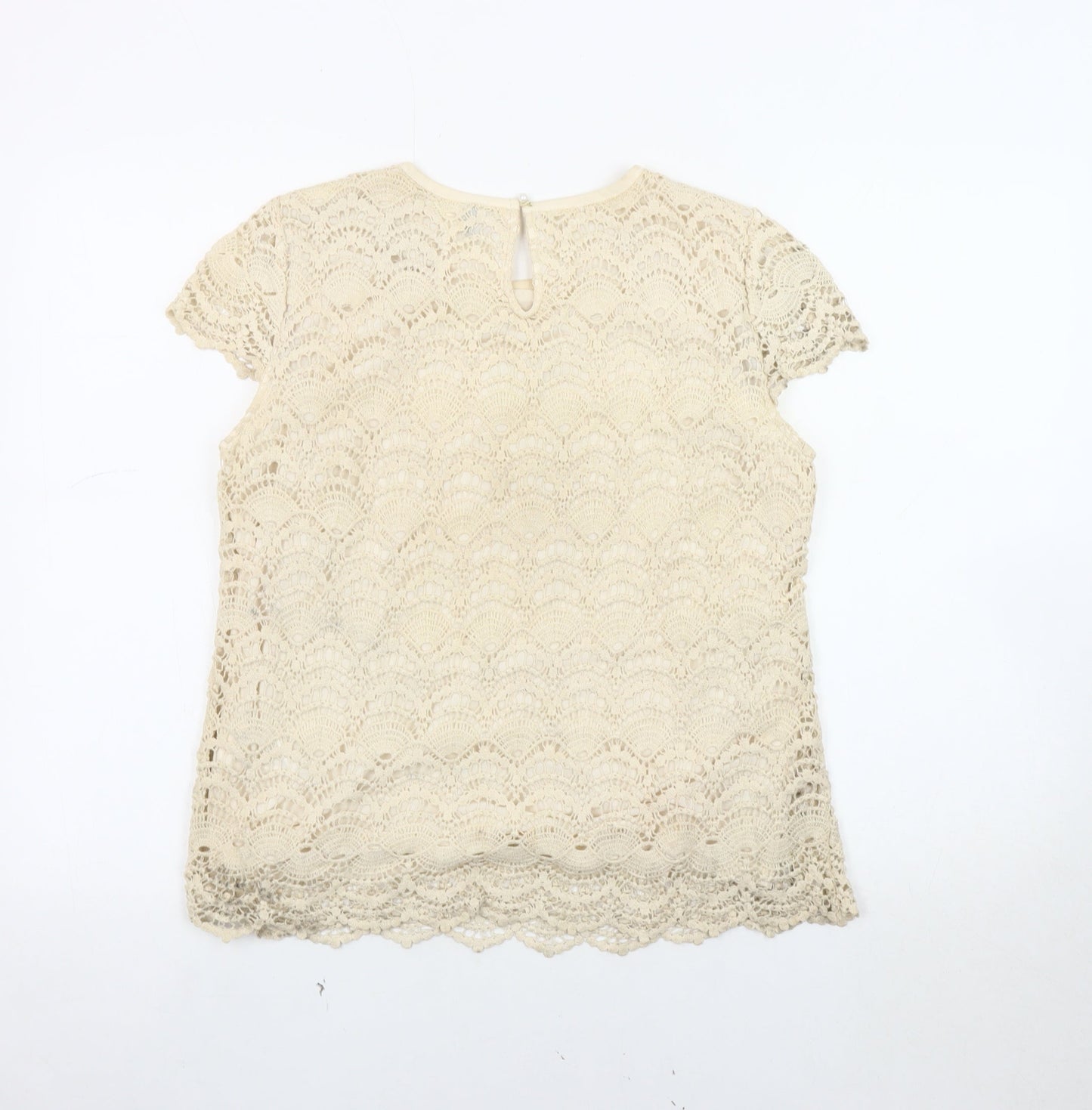 Womens UK Size M Stile Benetton Beige Basic Blouse
