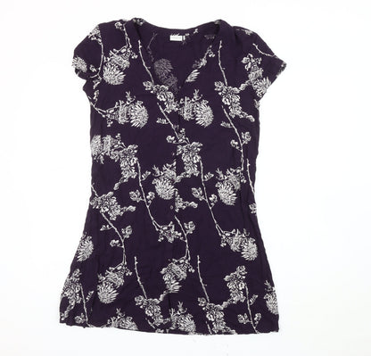 Womens UK Size 10 JACQUELINE de YONG Purple Basic Blouse
