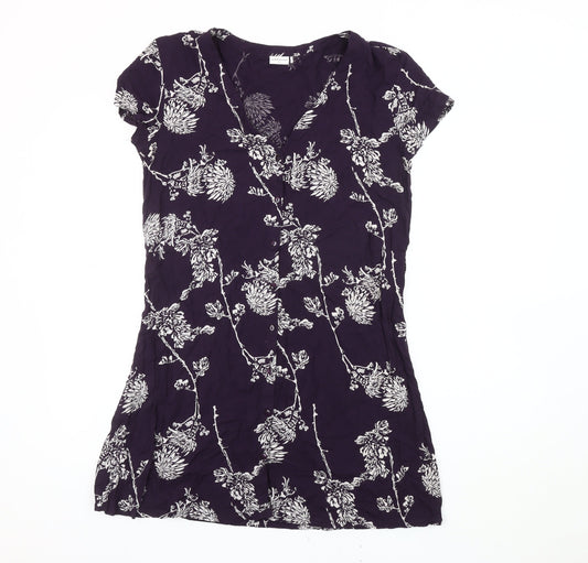Jacqueline de Yong Women's Purple Floral Top Size 10