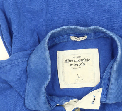 Abercrombie & Fitch Men's Blue Polo, L, Slim Fit