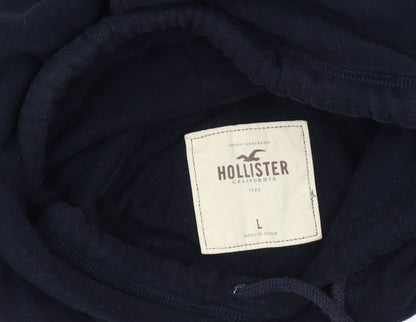 Hollister Women's Black Hoodie, Size L, Logo Accent