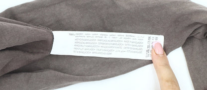 Womens UK Size XS Zara Brown Basic T-Shirt