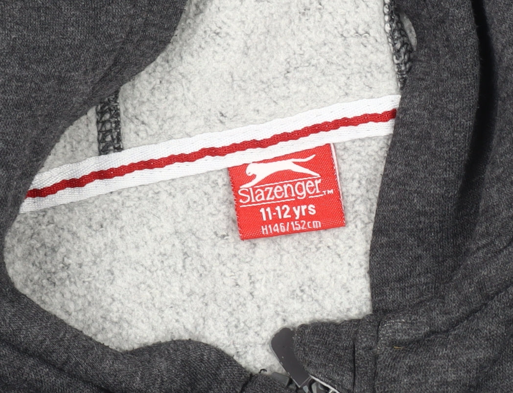 Slazenger Boys Grey Zip Hoodie Jacket, 11-12 Years
