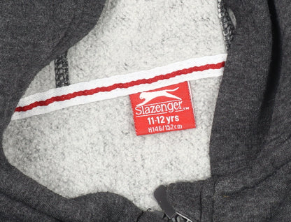 Slazenger Boys Grey Zip Hoodie Jacket, 11-12 Years