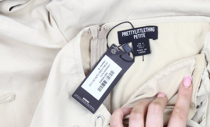 PrettyLittleThing Beige Strapless Jumpsuit UK 4 Petite