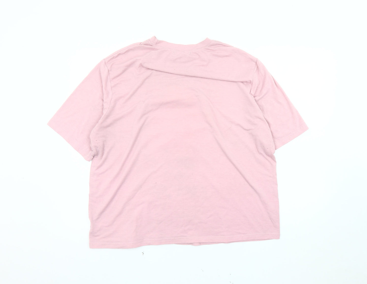 Womens UK Size 10 ROMWE Pink Basic T-Shirt