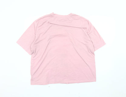 Womens UK Size 10 ROMWE Pink Basic T-Shirt