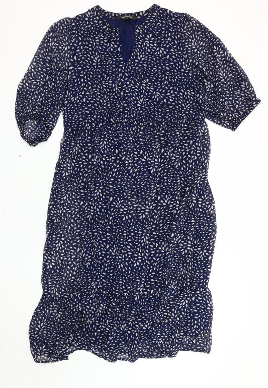Bonmarché Women's Blue Dress Size 14, 3/4 Sleeve, Casual