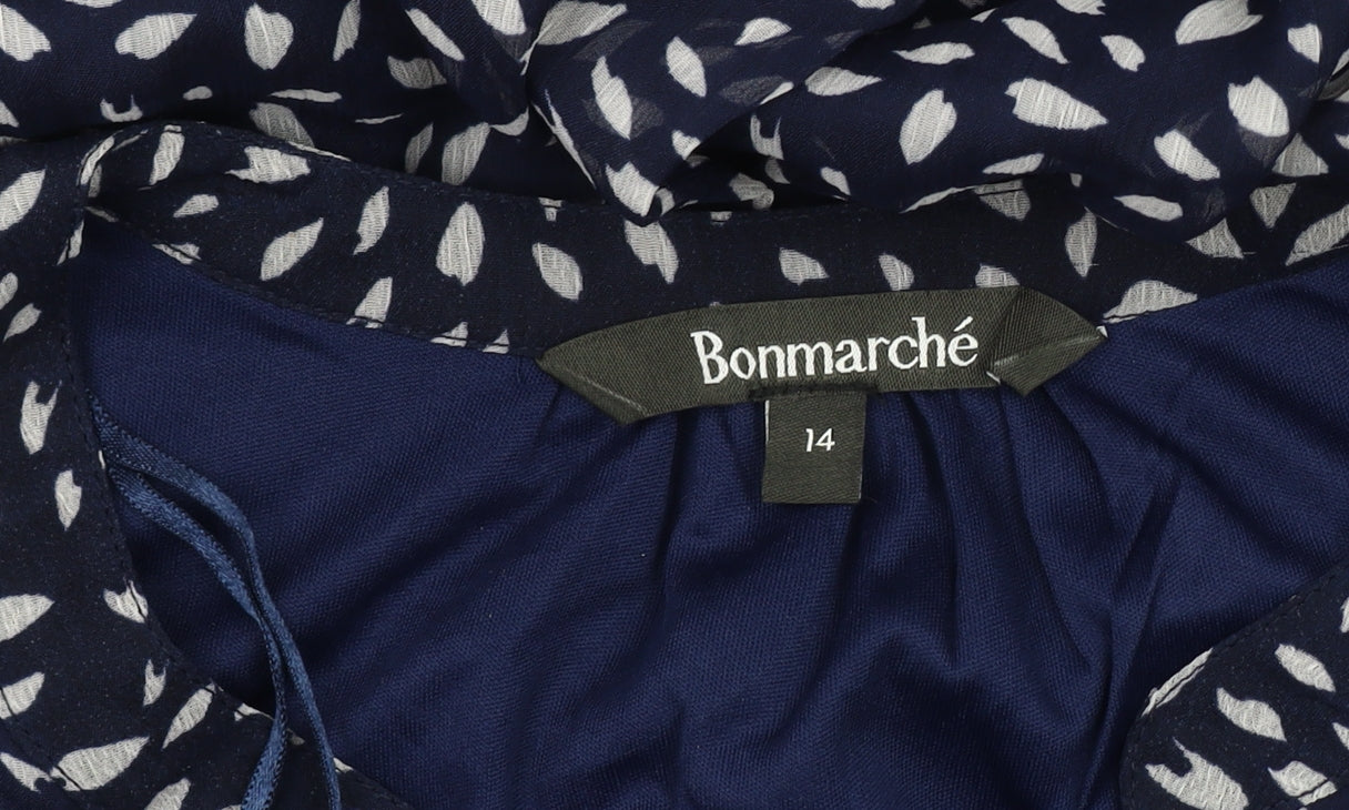 Bonmarché Women's Blue Dress Size 14, 3/4 Sleeve, Casual