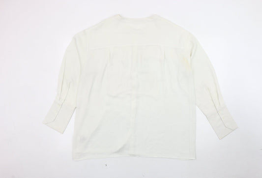 Autograph Women's White Blouse Size 14 Long Sleeve