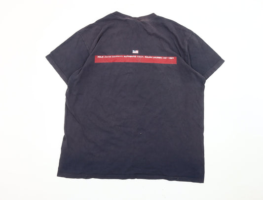 Ralph Lauren Men's Blue XL Logo T-Shirt, Vintage Style