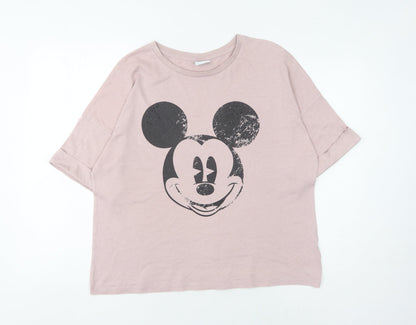 Womens UK Size 16 Disney Pink Basic T-Shirt