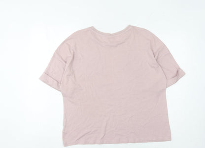 Womens UK Size 16 Disney Pink Basic T-Shirt
