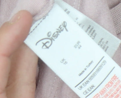 Womens UK Size 16 Disney Pink Basic T-Shirt