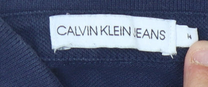 Calvin Klein Boys Navy Polo Shirt, Size L, Classic Fit