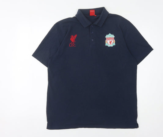 Liverpool FC Men's Blue Polo Shirt Size L
