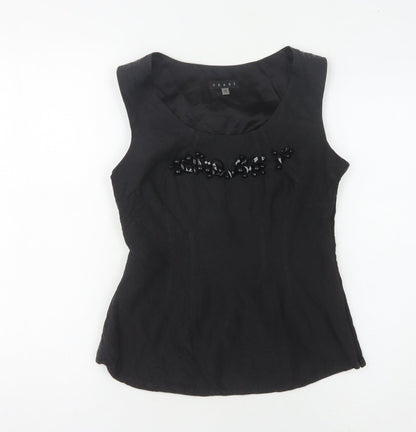 Coast Women’s Black Silk Beaded Blouse Size 10