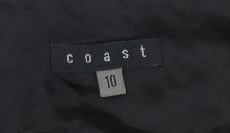 Coast Women’s Black Silk Beaded Blouse Size 10