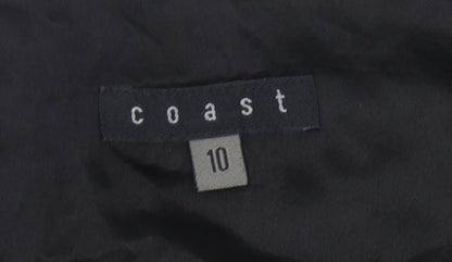 Coast Women’s Black Silk Beaded Blouse Size 10