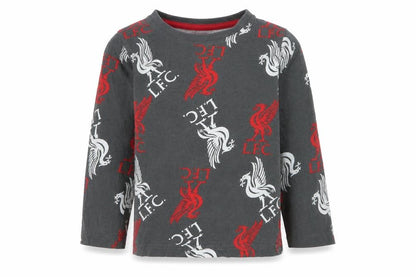 Front view of LFC boys’ grey long sleeve graphic t-shirt 3-4 years