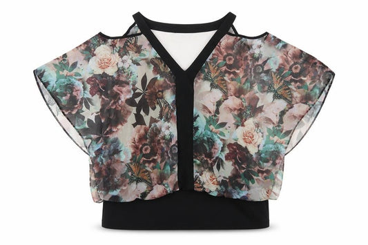 Front view of Star by Julien Macdonald Women's Floral Kimono Blouse, size 14