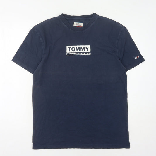 Tommy Jeans Men's Blue Logo T-Shirt Size S