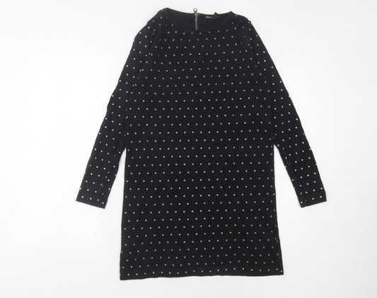 Mango Women's Black XS Polka Dot Sheath Dress