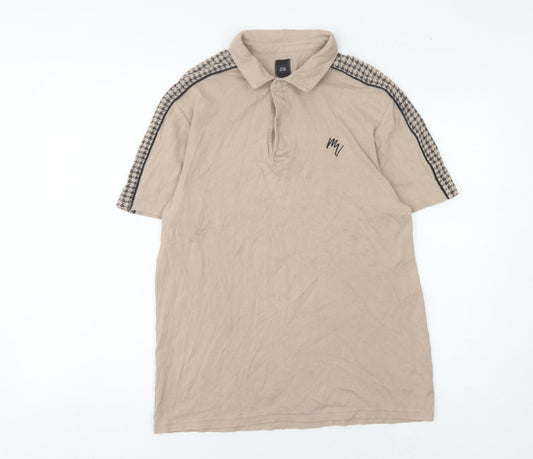 River Island Men's Beige Polo Shirt - Size M