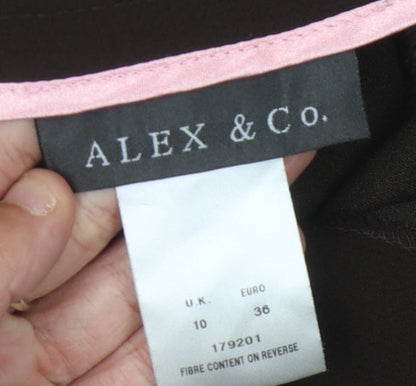 Womens UK Size 10 Alex & Co.   Brown Trousers