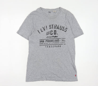 Levi's Grey Men's S Logo Graphic Cotton T-Shirt