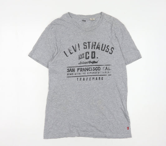 Levi's Grey Men's S Logo Graphic Cotton T-Shirt