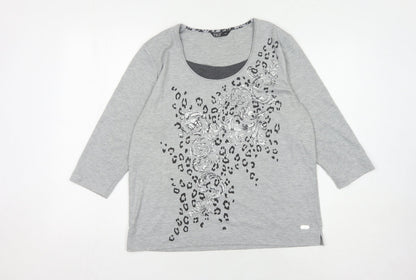 Womens UK Size 14 TIGI Grey Basic T-Shirt