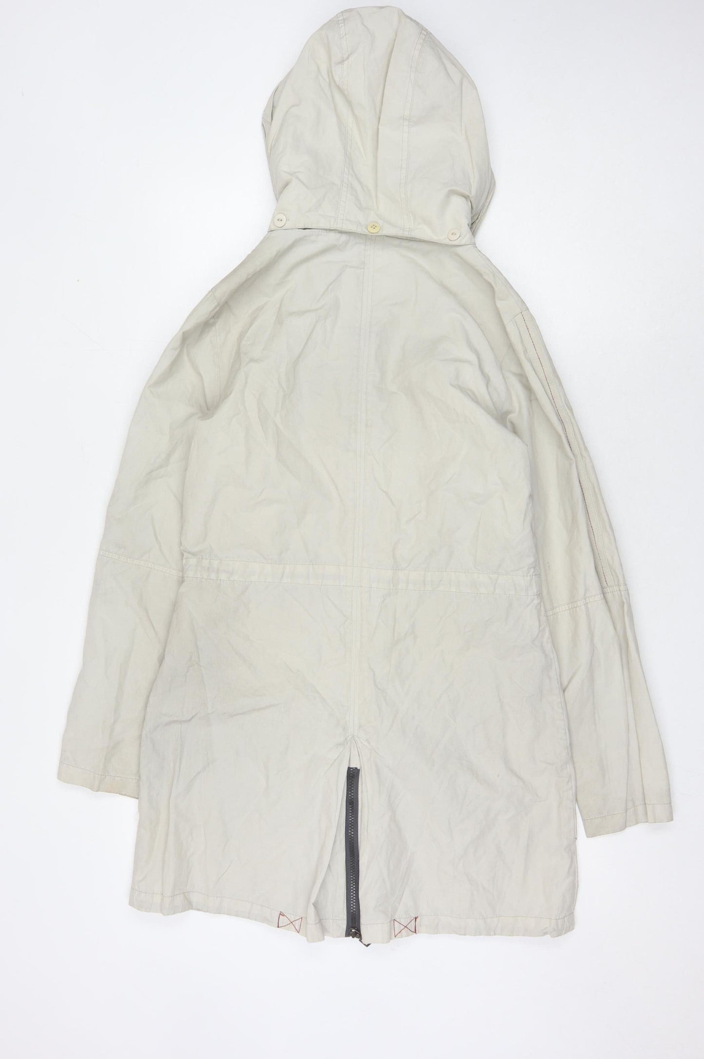 A. Loft Pedersen Women's Beige Long Hooded Coat Size 8