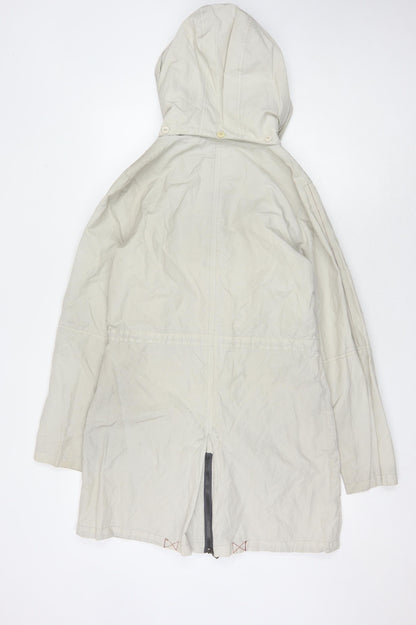 A. Loft Pedersen Women's Beige Long Hooded Coat Size 8