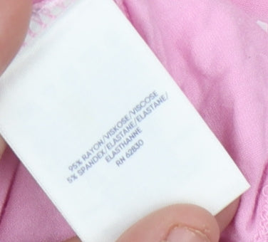 Lands' End Women Pink T-Shirt, S, Casual, Lightweight