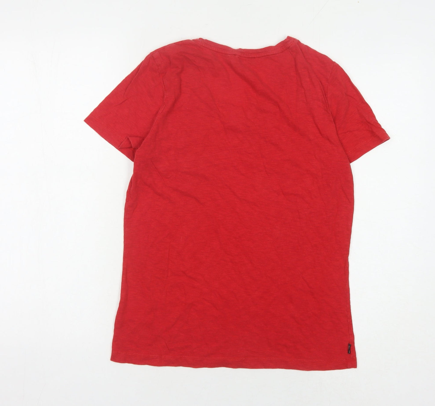 Womens UK Size 2 Superdry Red Basic T-Shirt