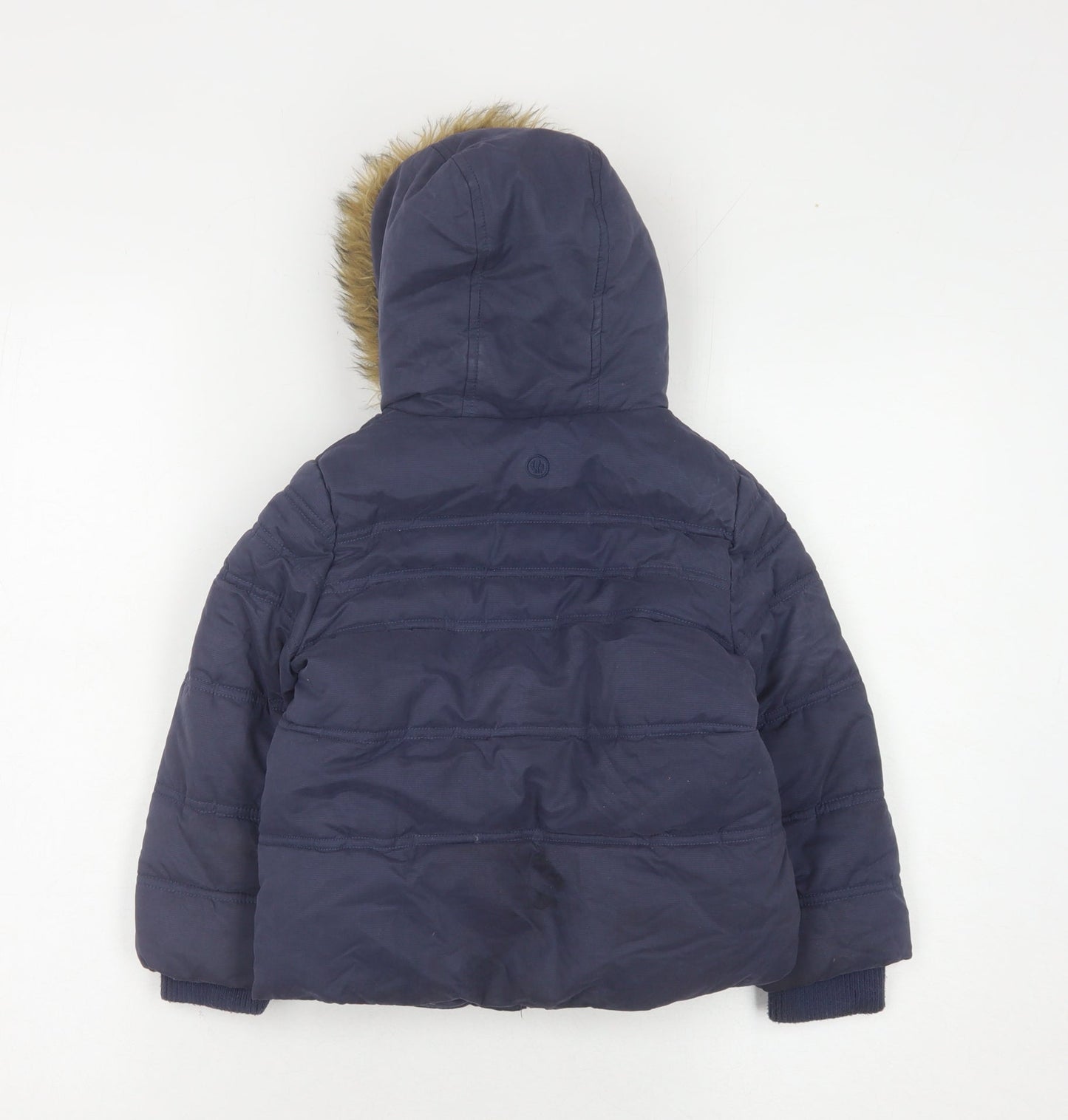 FatFace Girls Blue Puffer Jacket Size 2-3Y Hooded Winter