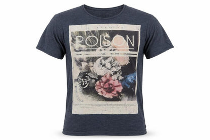 Crafted Men's Blue Graphic Print T-Shirt, Size S