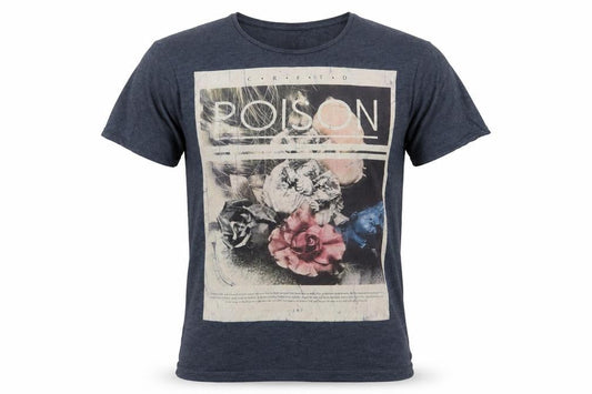 Crafted Men's Blue Graphic Print T-Shirt, Size S