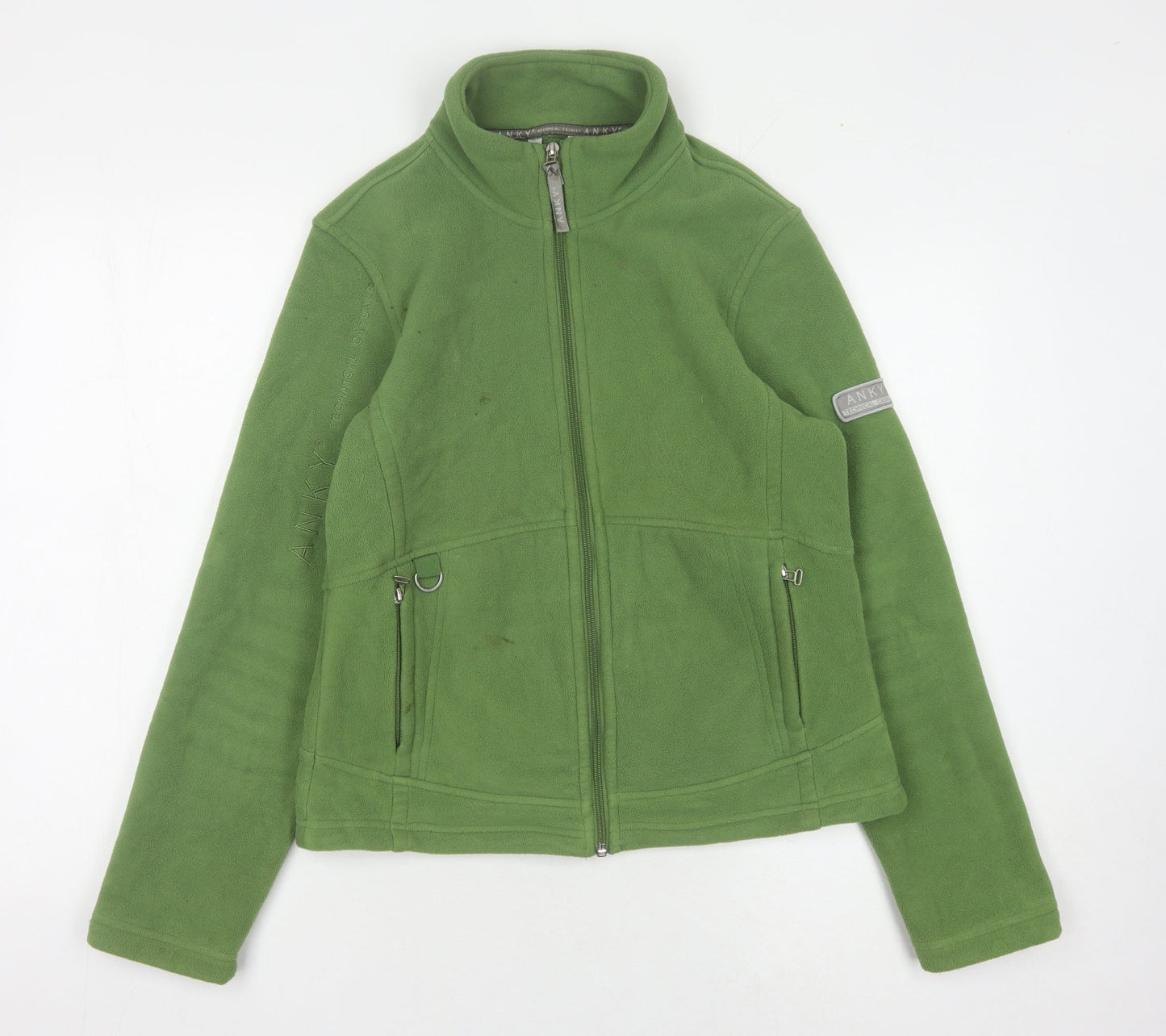Anky Women's Green Fleece Jacket, Size 12, Zip Closure
