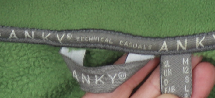 Anky Women's Green Fleece Jacket, Size 12, Zip Closure