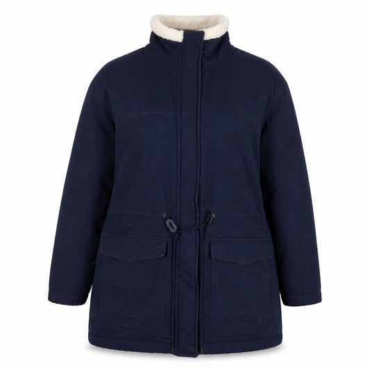 M&S Women's Blue Hooded Parka Coat Size 14