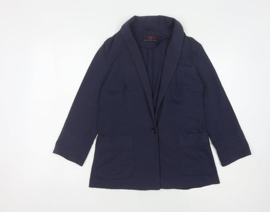 New Look Women's Blue Blazer, Size 10, Regular Fit