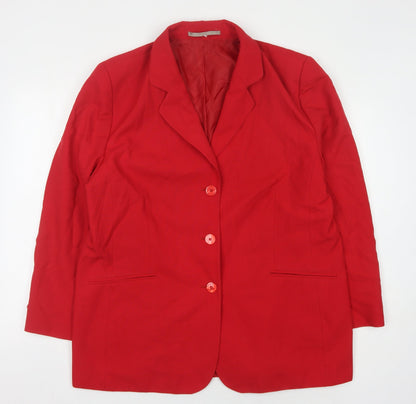 C&A Women's Red Blazer Size 14 Regular Fit