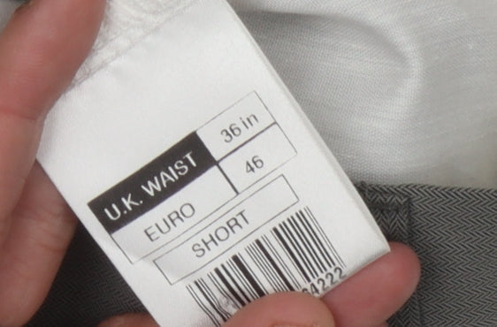 Burton Men's Grey Trousers, 36 in Waist, Formal Style