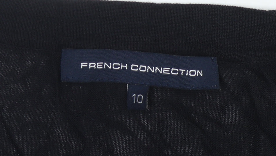 French Connection Women's Black V-Neck Dress Size 10