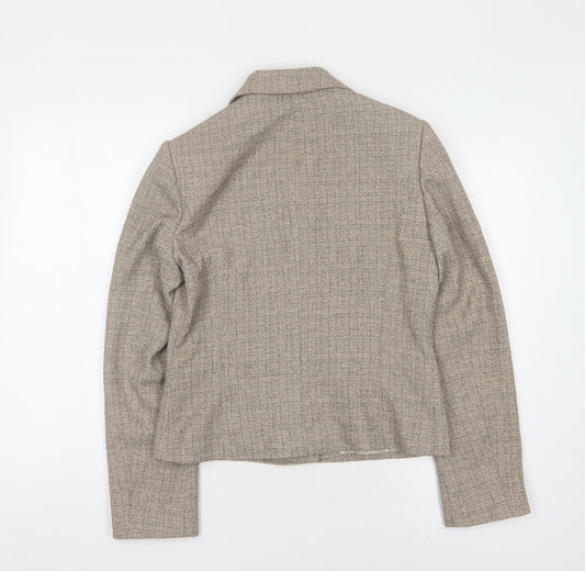 Principles Women's Beige Blazer, Size 12, Check Pattern